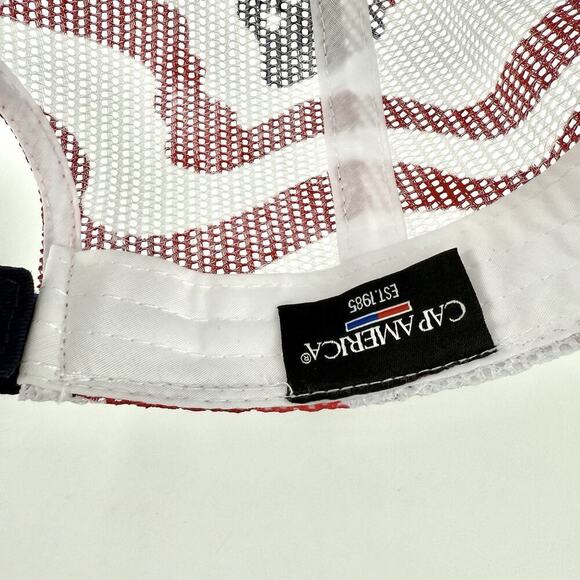 Holiday Ford Embroidered Patch Strap Back Mesh American Flag Trucker Cap - Picture 7 of 8